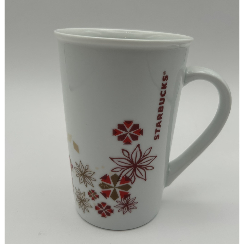 Starbucks 12oz Christmas Mug 2013 Presents & Snowflake Holiday Coffee Cup